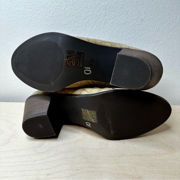 Mata VALENTINA-3 Womens Boots Beige Crocodile print bootie‎  Zip Heel Size 8 1/2 - Picture 6 of 7